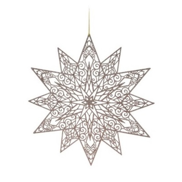 Украшение новогоднее Снежинка 50 см янтарный