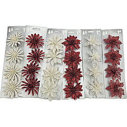 Набор украшений новогодних Koopman Цветы на клипсах белый/красный 4 шт