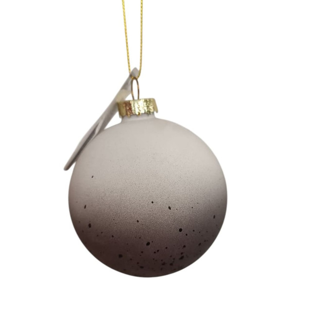 Шар елочный Splashes белый стекло 8 см