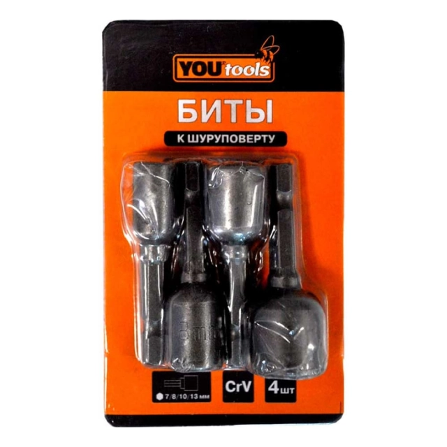 Биты Yourtools набор к шуруповерту 4 шт Биты Yourtools набор к шуруповерту 4 шт