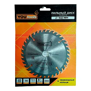 Диск пильный Yourtools Z36 по дереву 140/20 мм