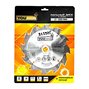 Диск пильный Yourtools Z12 по дереву 200/32 мм