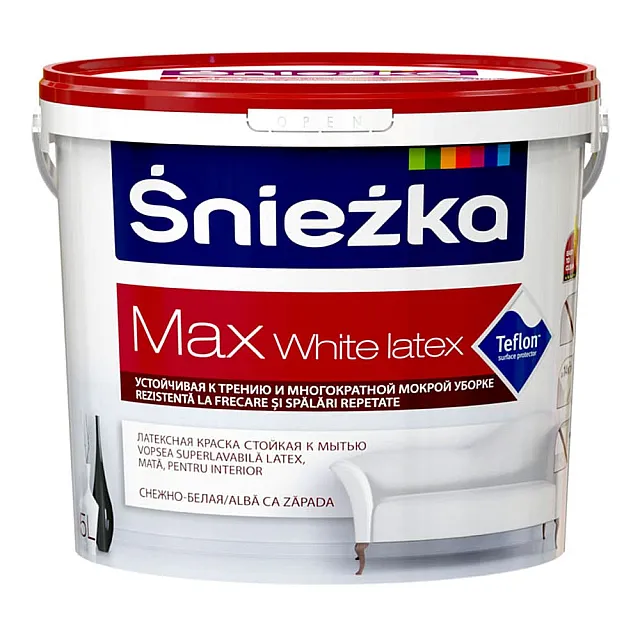 Краска Sniezka Max White Latex белая 5 л