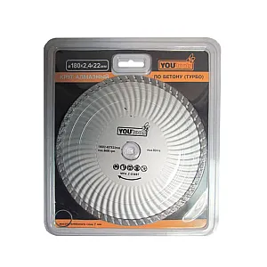 Круг алмазный отрезной Yourtools турбо универсальный 180*22 мм