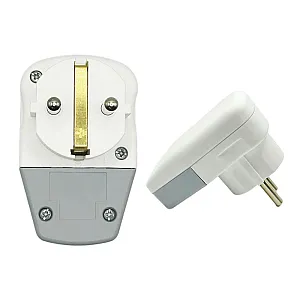 Вилка FAR Невидимка F85 с заземлением белая