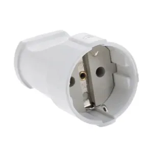 Розетка штепсельная FAR F998 c заземлением белая