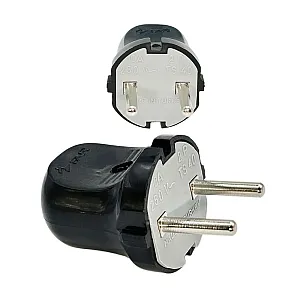 Вилка FAR F16 без заземления черная