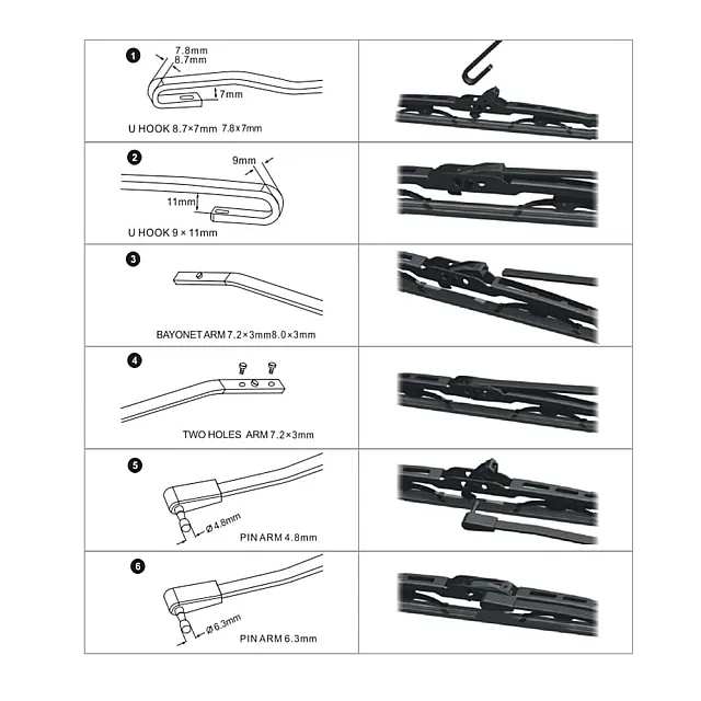 Щетка стеклоочистителя каркасная AWM F 15 R 380 мм