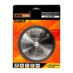 Диск пильный Yourtools Z60 по алюминию и ламинату 140/20 мм