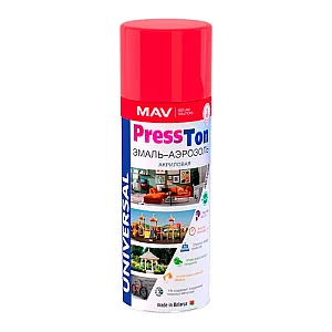 Эмаль-аэрозоль MAV PressTon 02384-270 акриловая RAL 3005 винно-красный глянцевая 520 мл
