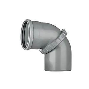 Отвод МультиМирПласт 50 мм универсальный с кольцом и прокладкой