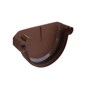 Заглушка желоба ПВХ Альта-Профиль коричневая