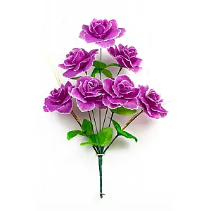 Букет роз с золотистой осокой БС035бургунд 7 голов 39 см