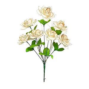 Букет роз с золотистой осокой БС035латте 7 голов 39 см