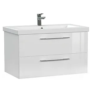 Тумба подвесная Cersanit Lara 80 с раковиной Como 80