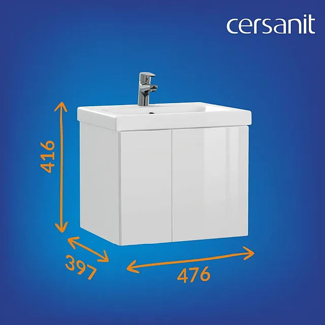 Тумба подвесная Cersanit Colour 50 с раковиной Como 50