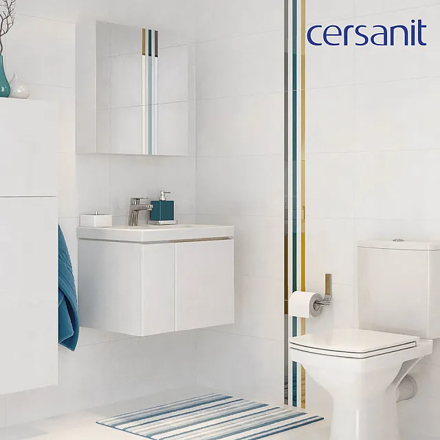 Тумба подвесная Cersanit Colour 50 с раковиной Como 50