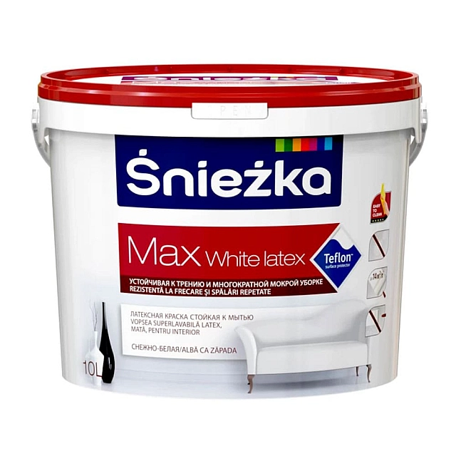 Краска Sniezka Max White Latex белая 10 л