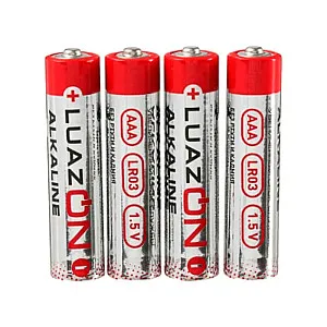 Батарейка LuazON AAA LR03 спайка алкалиновая