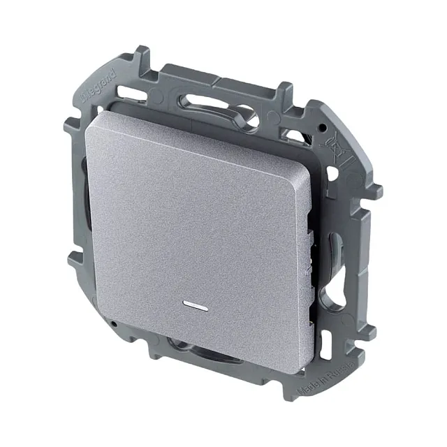 Выключатель Legrand Inspiria 673612 с подсветкой алюминий