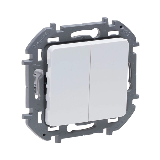 Выключатель Legrand Inspiria 673620 двухклавишный белый Выключатель Legrand Inspiria 673620 двухклавишный белый