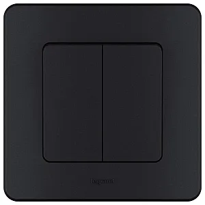 Выключатель двухклавишный Legrand Inspiria 673623 антрацит