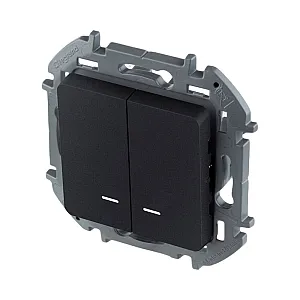 Выключатель Legrand Inspiria 673633 2 клавиши с подсветкой антрацит