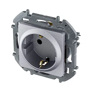 Розетка Legrand Inspiria 673722 2P+E алюминий