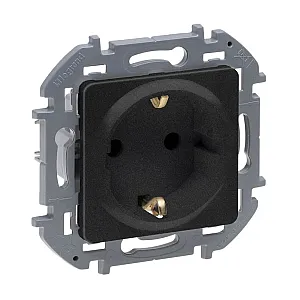 Розетка Legrand Inspiria 673733 2P+E со шторками антрацит