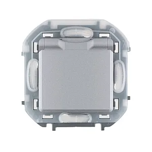 Розетка Legrand Inspiria 673742 2P+E с крышкой со шторками алюминий