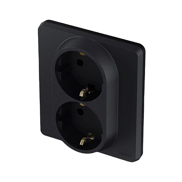Розетка Legrand Inspiria 673753 2*2P+E антрацит
