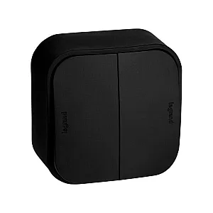 Выключатель Legrand Quteo 782474 2 клавиши черный матовый