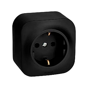 Розетка Legrand Quteo 782472 2P+E черный матовый