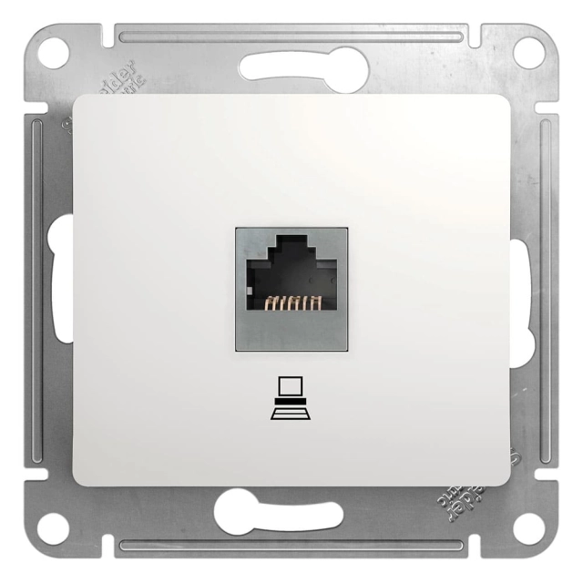 Розетка компьютерная Schneider Electric Glossa GSL000181К RJ45 кат. 5Е белая Розетка компьютерная Schneider Electric Glossa GSL000181К RJ45 кат. 5Е белая