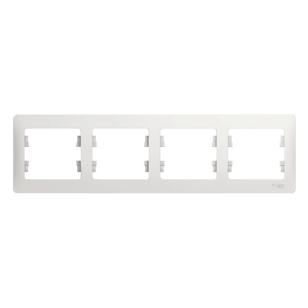 Рамка Schneider Electric Glossa GSL000104 4 поста горизонтальная белая Рамка Schneider Electric Glossa GSL000104 4 поста горизонтальная белая