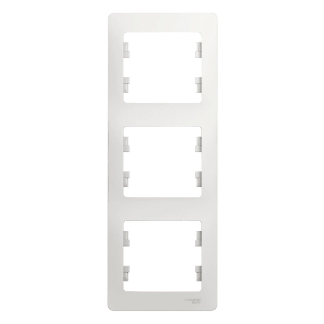 Рамка Schneider Electric Glossa GSL000107 вертикальная 3 поста белая Рамка Schneider Electric Glossa GSL000107 вертикальная 3 поста белая