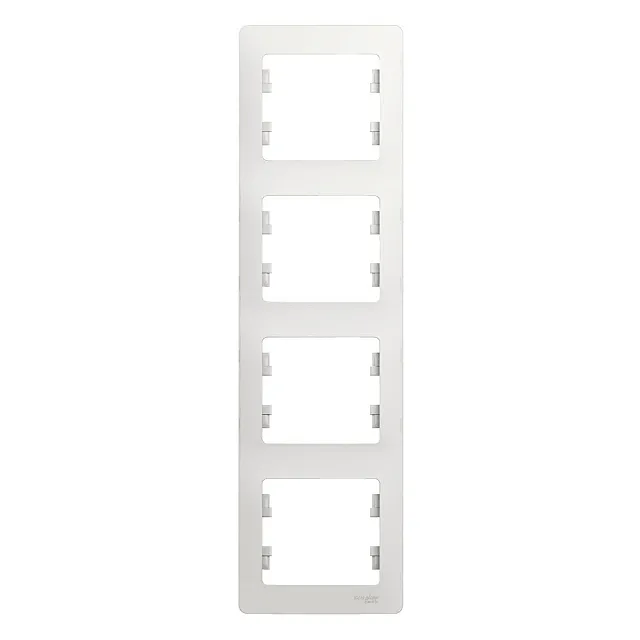 Рамка Schneider Electric Glossa GSL000108 4 поста вертикальная белый