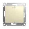 Выключатель Schneider Electric Glossa GSL000253 2-клавишный с подсветкой бежевый