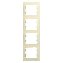 Рамка Schneider Electric Glossa GSL000208 4 поста вертикальная бежевый