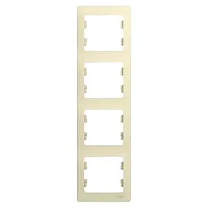 Рамка Schneider Electric Glossa GSL000208 4 поста вертикальная бежевый
