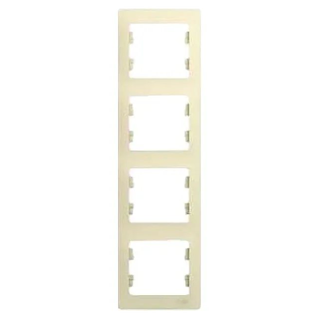 Рамка Schneider Electric Glossa GSL000208 4 поста вертикальная бежевый