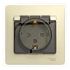 Розетка Schneider Electric Glossa GSL000248 c заземлением со шторками с крышкой бежевый