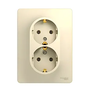 Розетка Schneider Electric Glossa GSL000224 2 места с заземлением бежевый