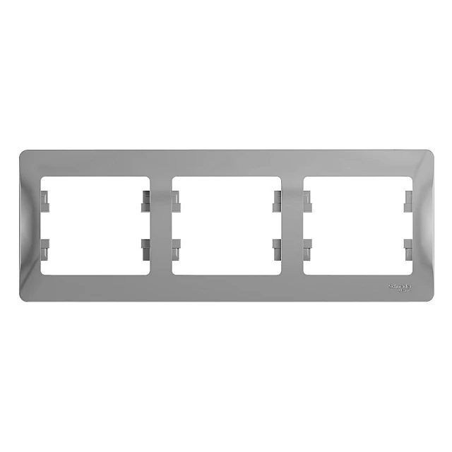 Рамка Schneider Electric Glossa GSL000303 горизонтальная 3 поста алюминий Рамка Schneider Electric Glossa GSL000303 горизонтальная 3 поста алюминий