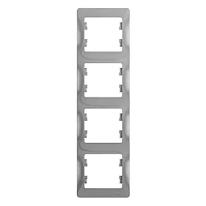 Рамка Schneider Electric Glossa GSL000308 4 поста вертикальная алюминий