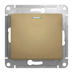 Выключатель проходной Systeme Electric Glossa GSL000463 1 клавиша с подсветкой титан