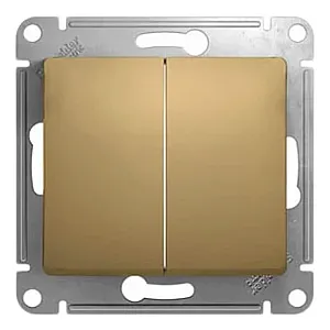Выключатель проходной Schneider Electric Glossa GSL000465 2 клавиши титан