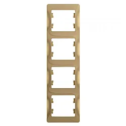 Рамка Schneider Electric Glossa GSL000408 4 поста вертикальная титан