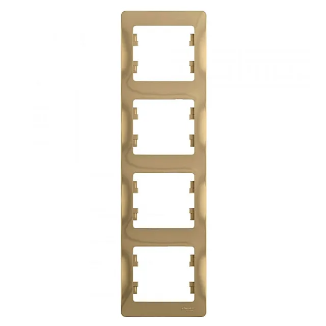 Рамка Schneider Electric Glossa GSL000408 4 поста вертикальная титан