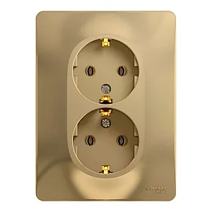 Розетка Schneider Electric Glossa 2 гнезда с заземлением титан